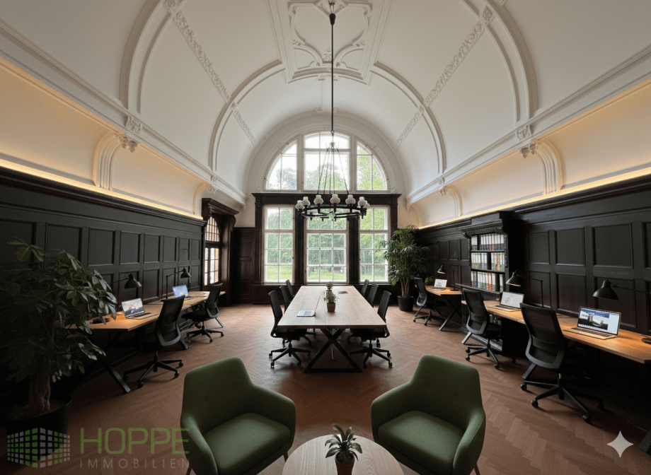 Coworking (Einrichtungsbeispiel KI generiert) B�rofl�che Ludwigsfelde