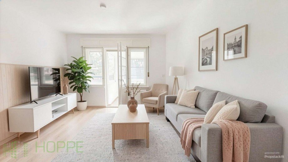 Wohnzimmer Perspektive 1C - (KI generiert) Etagenwohnung Berlin