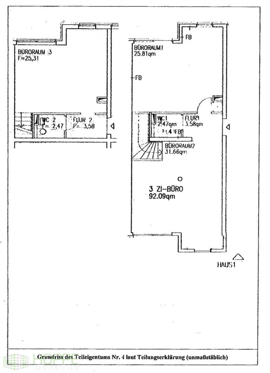 Grundrisse (Bestandsplan) B�rofl�che Berlin
