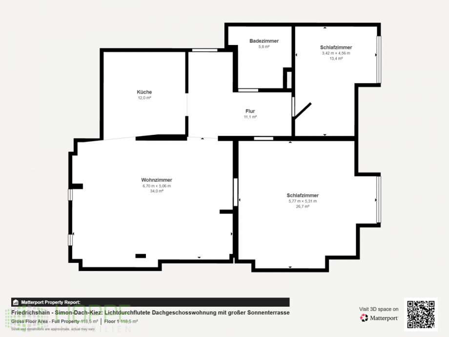 Grundriss Dachgeschosswohnung Berlin