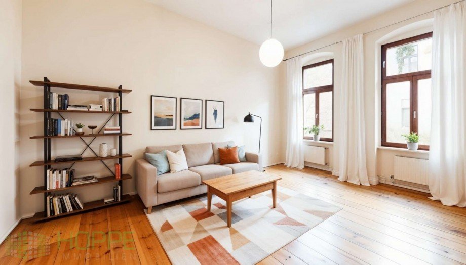 Wohnzimmer Bild 3 - (Einrichtungsvorschlag KI generiert) Etagenwohnung Berlin