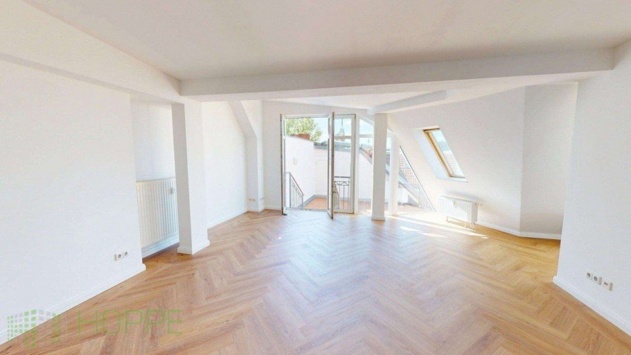 Wohnzimmer Perspektive 1 Dachgeschosswohnung Berlin