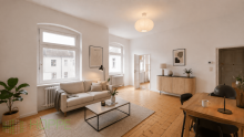 Wohnzimmer Bild 2 - (Renovierung KI-generiert) - (KI generiert) Moabit - Helles und ruhiges Apartment in bester Lage