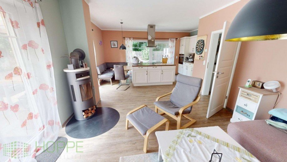 Wohnzimmer - K�che Einfamilienhaus Neuenhagen bei Berlin