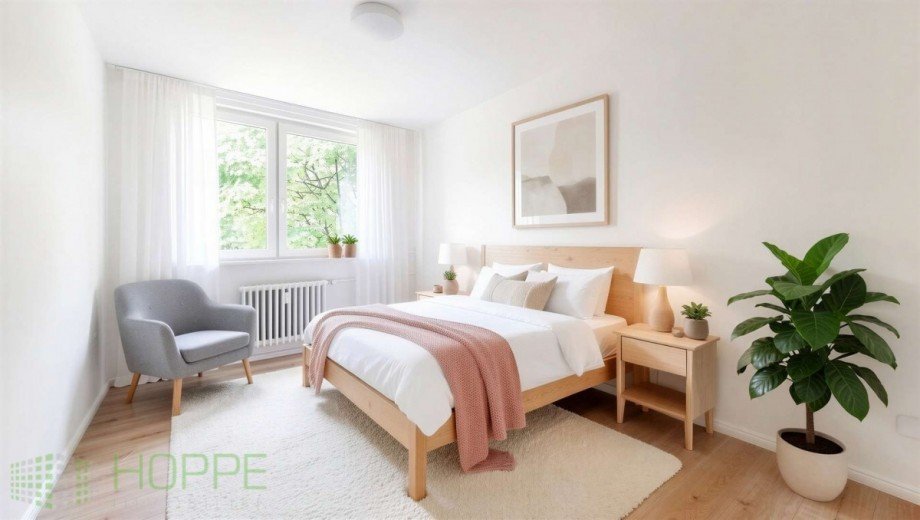 Schlafzimmer 1 Perspektive 1 - (Einrichtungsbeispiel KI generiert) Etagenwohnung Berlin