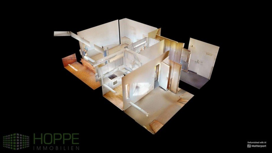 Dollhouse-View unm�bliert Etagenwohnung Berlin
