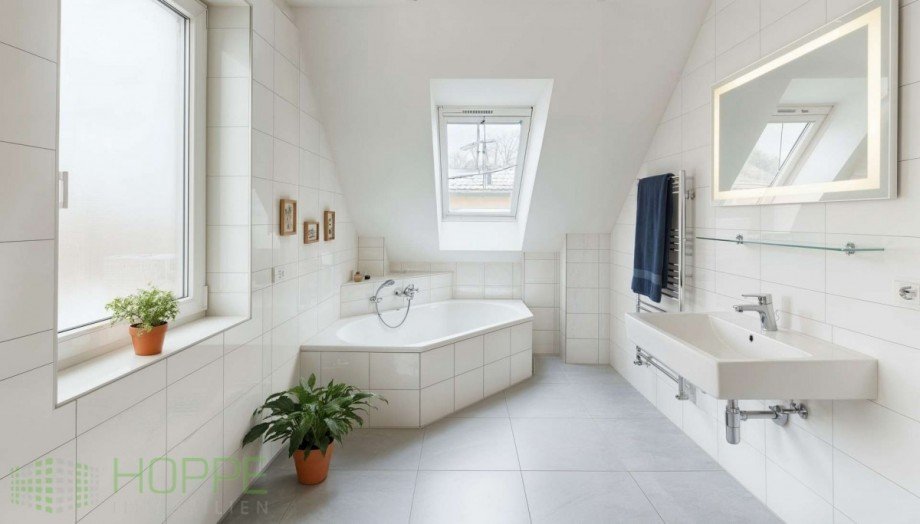 Badezimmer Obergeschoss (Renovierungsvorschlag KI generiert) Einfamilienhaus Berlin